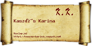 Kaszás Karina névjegykártya